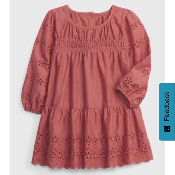 GAP Other - GAP Girls' Eyelet Tiered Dress - Rose